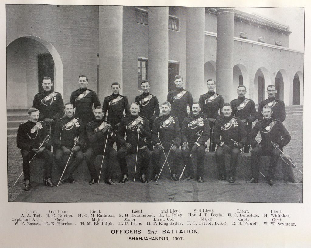 2nd Bn Rifle Brigade officers, Shahjahanpur 1907