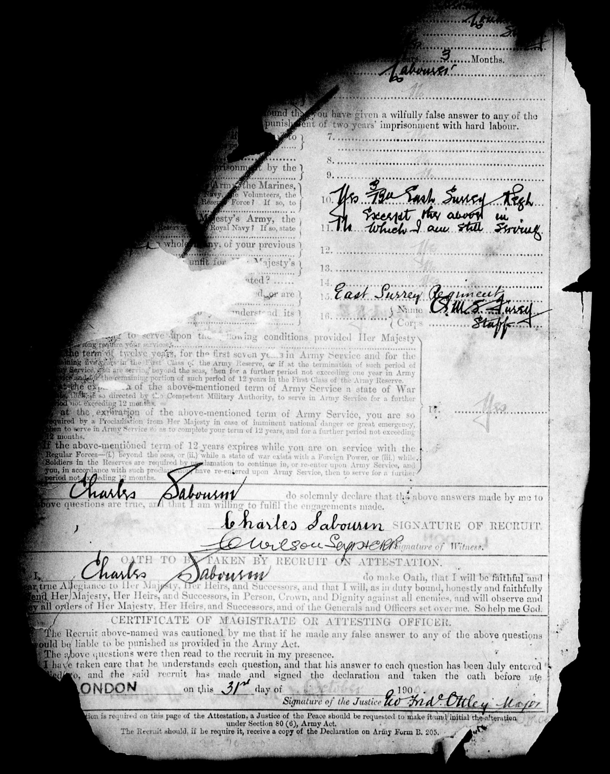 WO 363: Soldiers' Service Records Of The First World War, 'the Burnt ...